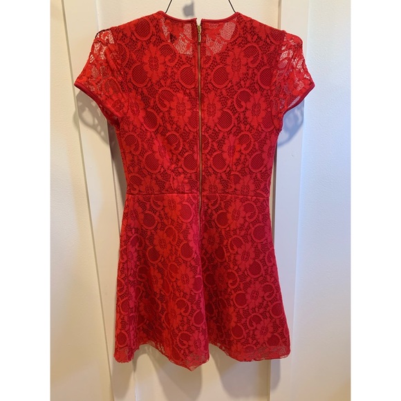 Red Lace Skater Dress - Picture 2 of 2